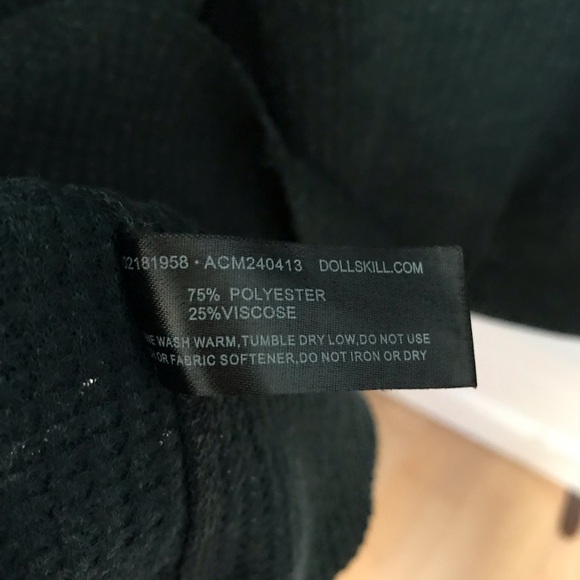 NWT Madewell chunky knit scarf deep green nubbly beauty. XXL wrap with fringe - Picture 5 of 9